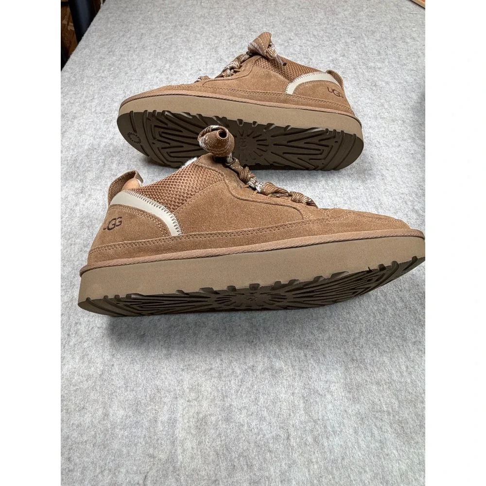 UGG Lowmel Sneaker Men Size 10 Chestnut Tan Suede Shearling Lined 1144032